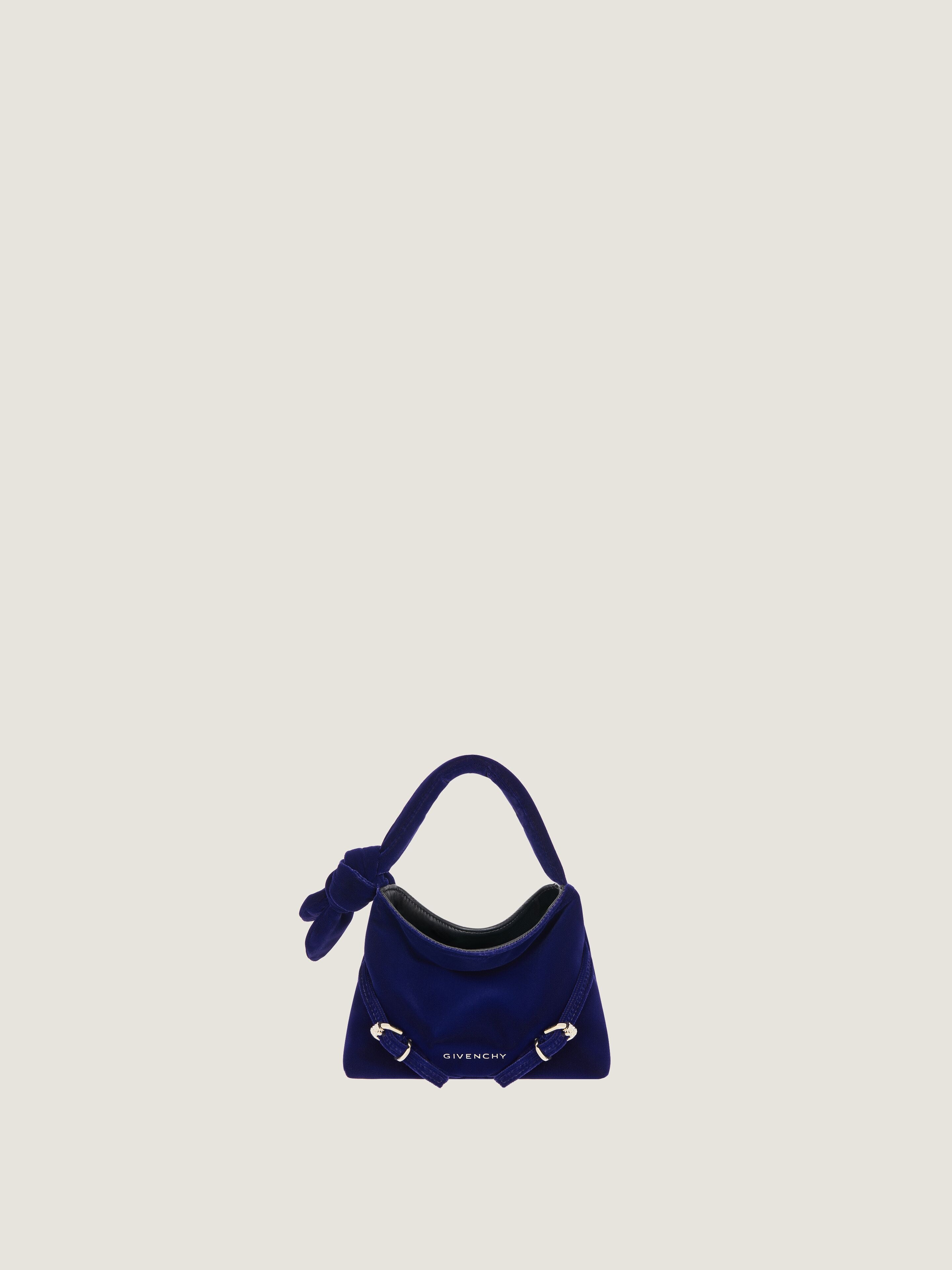 Nano Voyou bag in velvet with bow detail